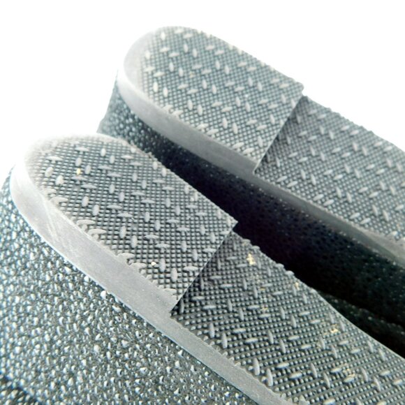 SAS Black Textured Italian Leather Wedge Heel Pumps 10 N - Picture 7 of 9